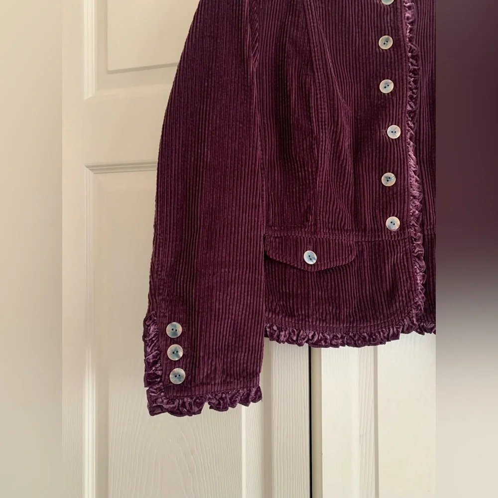 Witchy/ Gilmore girls vibes J.Jill  boho purple ruffle blazer - Picture 7 of 9